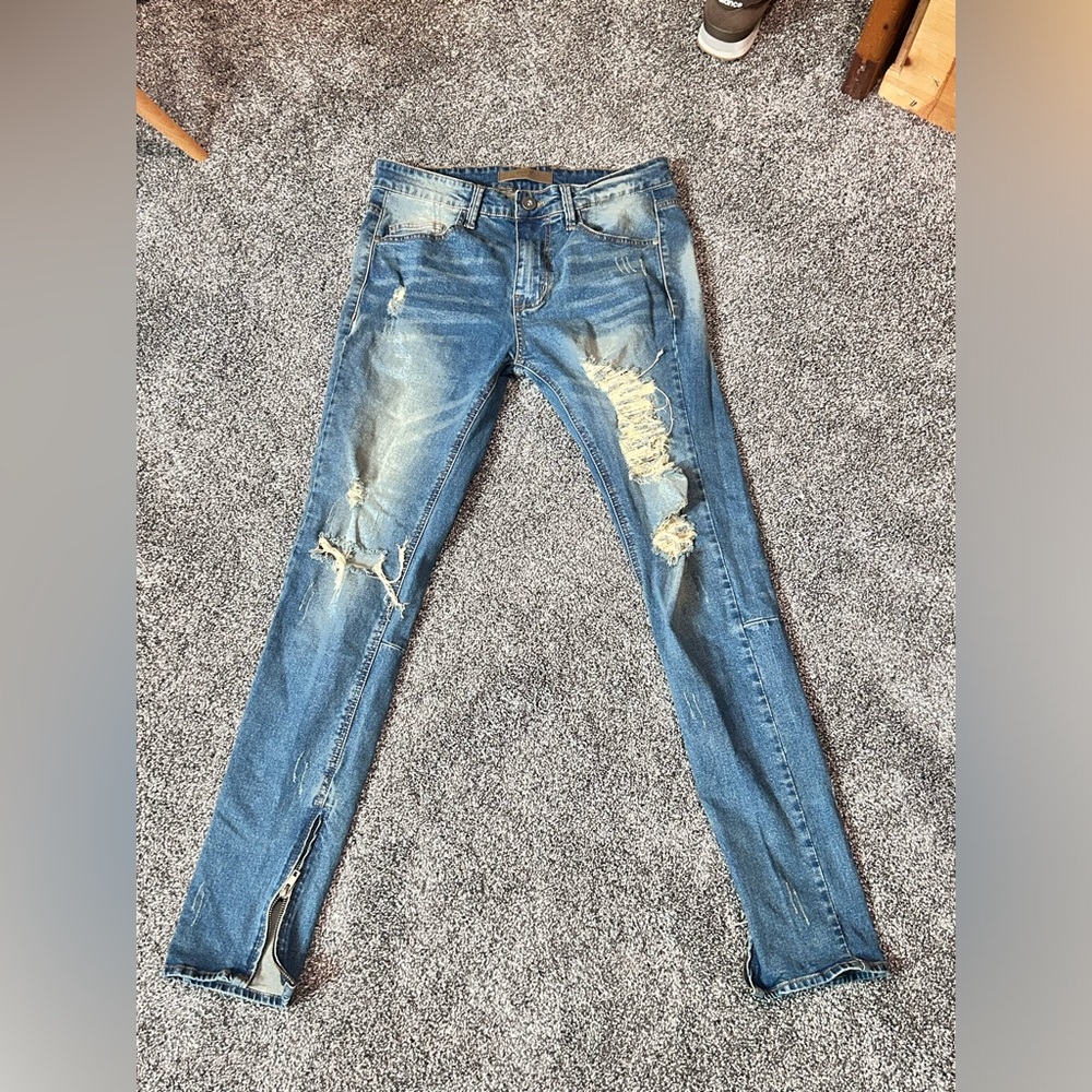 KDNK blue faded skinny jeans